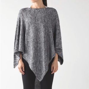 Lululemon Manta Scarf Poncho Shawl Heathered Black Boolux Cashmere Blend